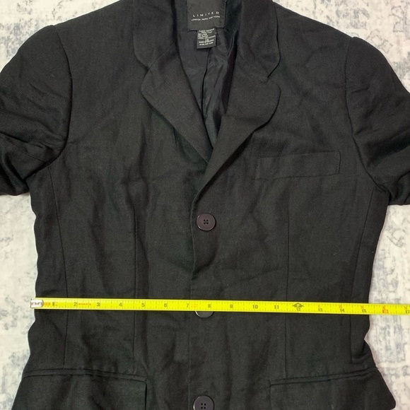 VTG Limited London Paris New York Black Linen Blend Blazer XS - Picture 10 of 16